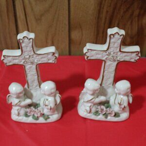 Cross with Angel Babies, Set of 2